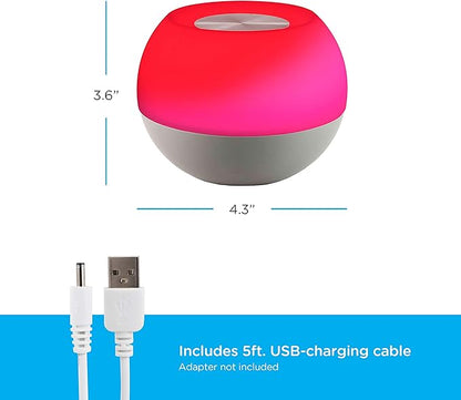 Enbrighten Color-Changing LED Lamp, Modern Night Light, Dimmable White & Vibrant RGB, Touch Sensor On/Off, Compact, Ideal for Bedside, Office, Dorm, Kid's Room, Gray, 48080