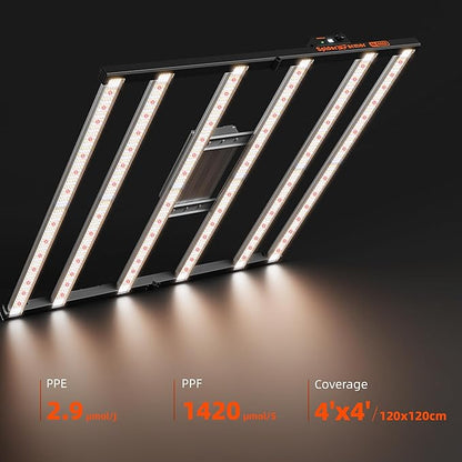 Spider Farmer SE5000 480W LED Grow Light,Smart Remote App Control, Full Spectrum Dimmable Daisy Chain Bar Style Growing Lamp for Indoor Plants, 4x4ft Coverage