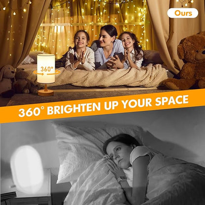 Caromolly Light Therapy Lamp, 10000 Lux Light with Remote Control, 3 Color Temperature & 4 Brightness Level & Timer, Daylight Lamp for Home, Office, Decoration(Wood Base White Shade)