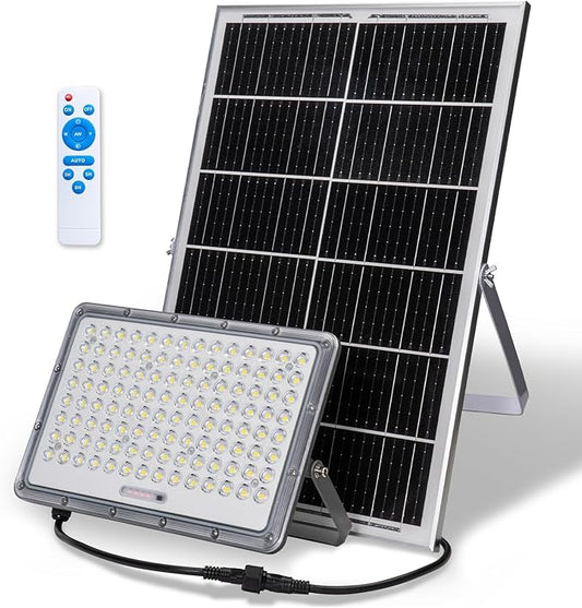 LANGY 300W Solar Flood Light Outdoor, 19200LM Solar Street Light Dusk to Dawn Security Lights, 6500K LED Solar Powered Outside Light Waterproof with Motion Sensor for Garden Yard Path