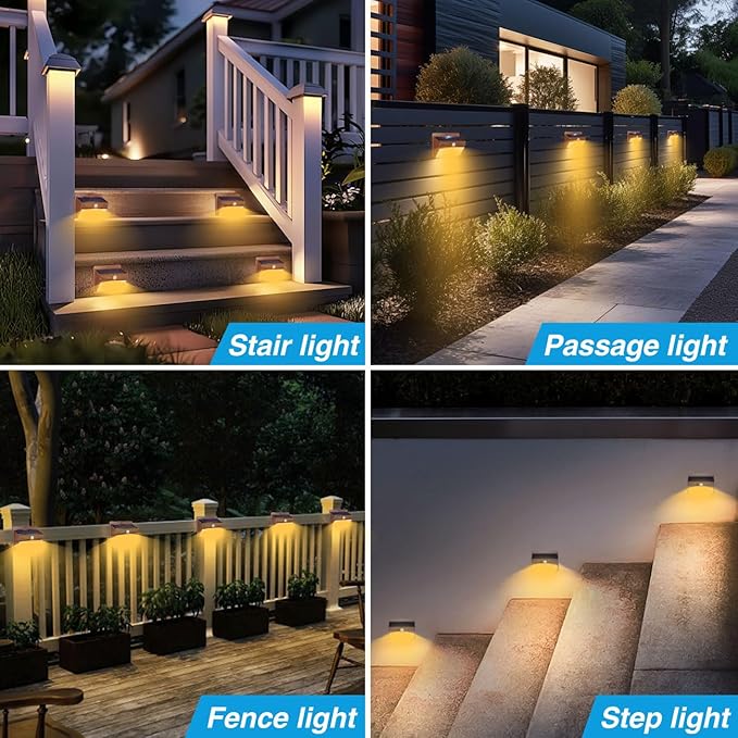 Peasur Solar Lights Outdoor Motion Sensor [10 Packs] Security Light with 3 Lighting Modes Wall Lights Waterproof Solar Powered Lights for Garden Fence Yard, Brown White