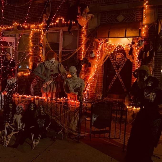 Dazzle Bright Halloween Fairy String Lights, Total 40FT 120LED Copper Wire Battery Operated Waterproof Lights, Halloween Decorations for Indoor Home Outdoor Garden Patio Yard Party Decor (Orange)
