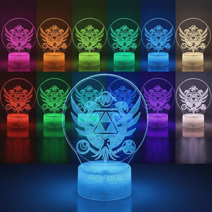 3D Night Light, 16 Color Changing Cartoon USB Desk Lamp, Crest of Hyrule Illusion Lighting with Remote Control for Home Decor Gift for Kids. (4)