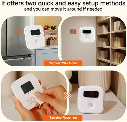 Light-Powered Motion Sensor Night Light, Magnetic Wall Mount/Tabletop, Auto On/Off, 3000K Warm White for Bedroom, Hallway, Bathroom, Kids Room, Best Thoughtful Gift for Holiday & Birthday
