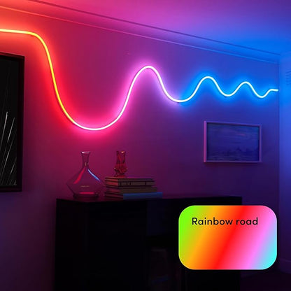 LIFX Neon Flex SuperColor LED Strip Light, 6.5ft Bendable Silicone Neon Rope with Polychrome 24-Zone RGBW Smart Lighting, Wi-Fi, Voice Control, No Hub Required, LFXNEON6.5