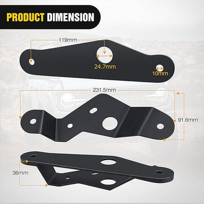 Nilight 2PCS Lower Windshield Hinge Mounting Brackets Dual A-Pillar Brackets for Offroad LED Fog Light Pods for 2021 2022 2023 2024 2025 2026 Ford Bronco