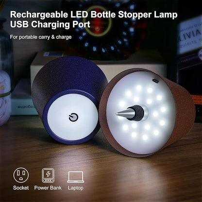 Wireless Bottle Lamp, 2026 New 3 Color Rechargeable Led Wine Bottle Lights for Bars Restaurants (Sapphire Blue, 1PC)