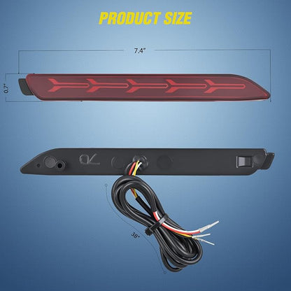Nilight Rear Bumper Tail Light Compatible with 2006 2007 2008 2009 2010 2011 2012 2013 2014 Toyota Camry Red Lens LED Reflector Bumper Lamps Brake Turn Signal Sequential Flashing Driving Taillights