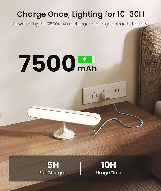 PopoIron Wall Sconce with 7500mAh Rechargeable Battery LED Wall Light for Bedroom with Remote Control, 3 Colors Wireless Wall Lamp 360° Rotate Dimmable Brightness with 15 RGB Colors,White,1Pack