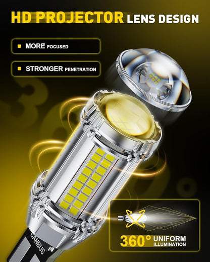 AUXITO 921 LED Bulb Reverse Lights, 600% Super Bright 912 T15 led Backup light, CAN-Bus Error Free 906 922 W16W LED Bulbs for Reverse Back Up Marker Lights, 6000K White