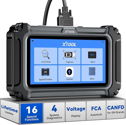 XTOOL D5S OBD2 Scanner with Touchscreen, Code Reader for Cars & Trucks with 16 Resets, Crank Sensor Relearn, Throttle Relearn, EPB, FCA, CAN FD for GM, Engine ABS SRS Transmission Car Diagnostic Tool