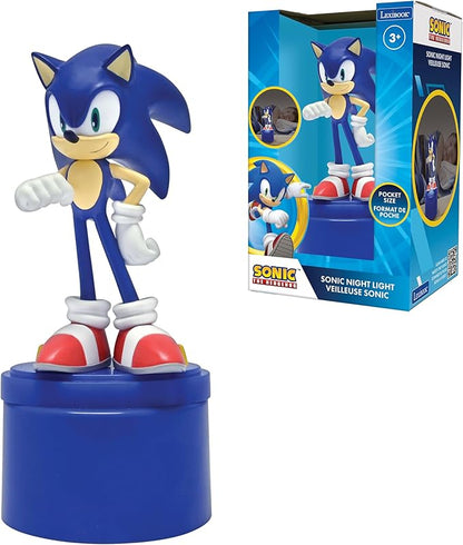 Lexibook, SEGA Sonic The Hedgehog, LED Pocket Night Light for Children's Room, Soft Light, Battery Operated, Blue, NLJ01SN