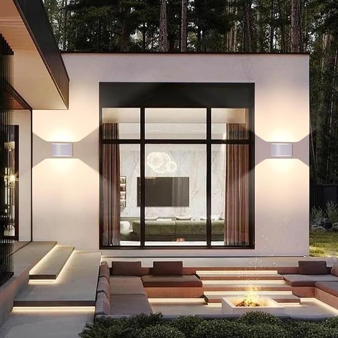 KICAAO Modern LED Wall Sconce,Warm White 3000K,Hardwired Indoor Wall Lights Set of 2 Up and Down Wall Mount Light for Living Room Bedroom Hallway Corridor Conservatory(with G9 Bulbs) (White)