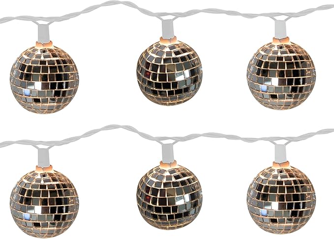 Brite Star 11 ft Disco Ball String Lights - Novelty Christmas Lights with 10 Count Lights for Home, Room Décor