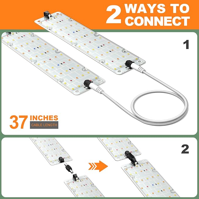 Grow Lights, 40W Linkable Grow Light for Indoor Plants Full Spectrum, 6/12/16h Timer, Dimmable Ultra-Thin Plant Lamp for Indoor Growing, Netural White, 1-Set
