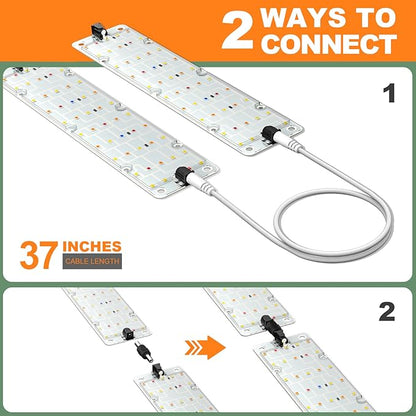 Grow Lights, 40W Linkable Grow Lights for Indoor Plants Full Spectrum, 6/12/16h Timer, Dimmable Ultra-Thin Plant Lights for Indoor Growing, Warm White, 1-Set