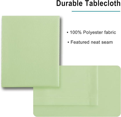 Hiasan Light Sage Tablecloth for Square Tables - Waterproof and Spillproof Washable Fabric Table Cloth for Dining Room Kitchen Party, 40 x 40 Inch