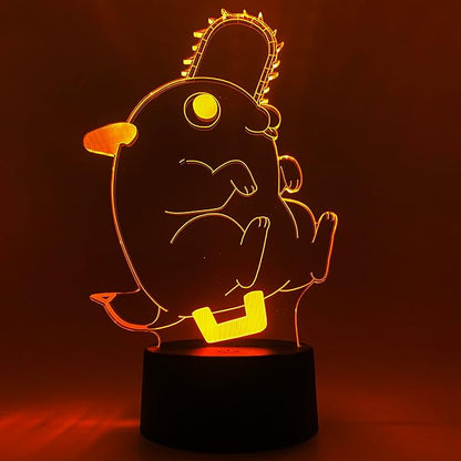 Otaku Lamps Pochita Chainsaw Man – Anime Lamp Figure Night Light, 16 Color RGB LED – 3D Anime Room Décor Gift for Otaku