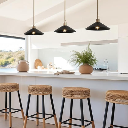 KSANA Pendant Lights Kitchen Island, 13.8-Inch Gold and Black Pendant Light Fixtures, Modern Large Kitchen Pendant Lighting Over Island