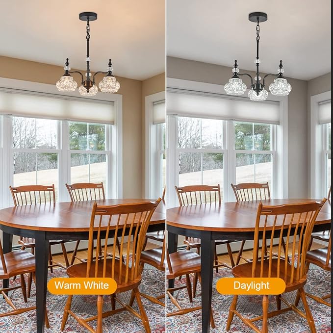 Modern 3-Light Chandeliers Black Kitchen Island Pendant Light for Farmhouse Living Room Bedroom Hotel