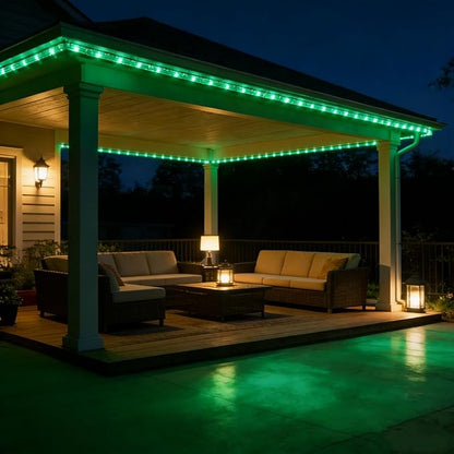 Green LED Rope Lights, 1080 LEDs Waterproof Rope Lights, 110V Cuttable Connectable Rope Lights Waterproof Decorative Lighting for Indoor/Outdoor, Patio, Halloween and Christmas Decorations