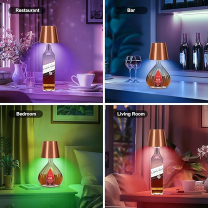 2026 New Wireless Bottle Lamp,RGB LED Bottle Light with Remote(RGB Rose Gold, 1pc)