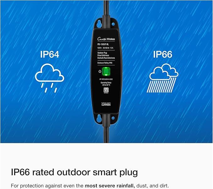 Lutron Caséta Outdoor Smart Plug On/Off Switch Holiday Light Starter Kit with Smart Hub and Pico Remote | Compatible with Alexa, Google Assistant, Ring, Apple Home | for String Lights and Inflatables