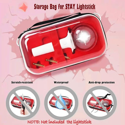 Case for Strays Lightstick - Clear Travel Carrying Storage Bag Holder for Ver.1 / Ver.2 Light Stick - Crossbody Protective Cover Merch for K-pop Fans Gift (Red)