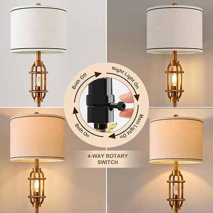 G-SAFAVA 62.5" Floor Lamp for Living Room Industrial Gold Standing Tall Lamps for Bedroom Mid Century Modern Corner Floor Lamps for Office Nursery Reading Light Room Lamp, Bulbs Included