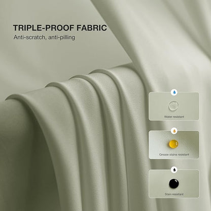 Anmao Non-See-Through Sage Green Privacy Semi Sheer Curtains for Living Room 54 Inch Length 2 Panels Set, Light Filtering That Let Light in Rod Pocket Window Drapes for Bedroom, 40W x 54L, Sage