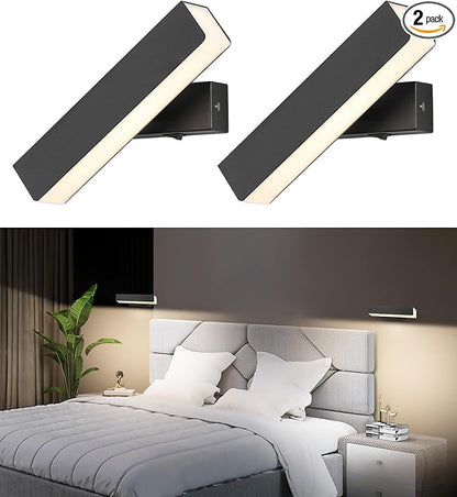 Wall Sconces Set of 2 Rechargeable Wall Lights with 350 Rotation,Dimmable Battery Operated Wall Sconce,Magnetic Wall Light for Bedroom,Wireless Wall Mount Light for Picture,Living Room(2 Pack)
