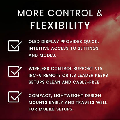 CHAUVET DJ – PinSpot Q1Z ILS Compact LED Pinspot Light | 20W RGBW Quad-Color, Manual Zoom, OLED Display | ILS Instant Light Shows | IRC-6 Remote & ILS Command Compatible | DMX Control