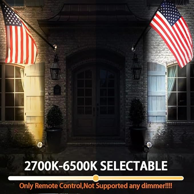 LED Landscape Lights Spot Lights Outdoor for Yard Garden Decor Spotligh with Remote, N~CCT 2700k~6000K IP68 Waterproof Landscape Lights for Yard,Patio,Lawn, Wall, Flood,Driveway (10, Low Voltage)