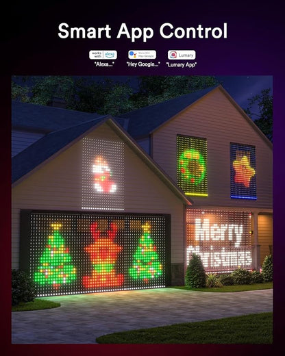 Lumary WiFi Smart Curtain Lights, World Cup Decor Curtain Lights with APP & Remote Control, DIY Color Changing, Pattern GIF Display for Outdoor Indoor, 6.9 x 5FT, 540 RGB LED
