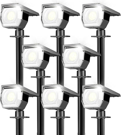 Peasur 8 Pack Solar Lights Outdoor, Spotlights Outdoor Waterproof 3 Modes, 2-in-1 Auto On/Off Solar Spot Landscape Lighting Outside for Tree Plants Yard Garden Pathway
