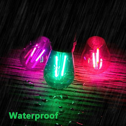15 Pack S14 LED String Light Bulbs, Shatterproof 2 Watt Green Replacement Bulbs for Outdoor String Light, Waterproof Decorative E26 Base Green Filament Edison Christmas Light Bulbs