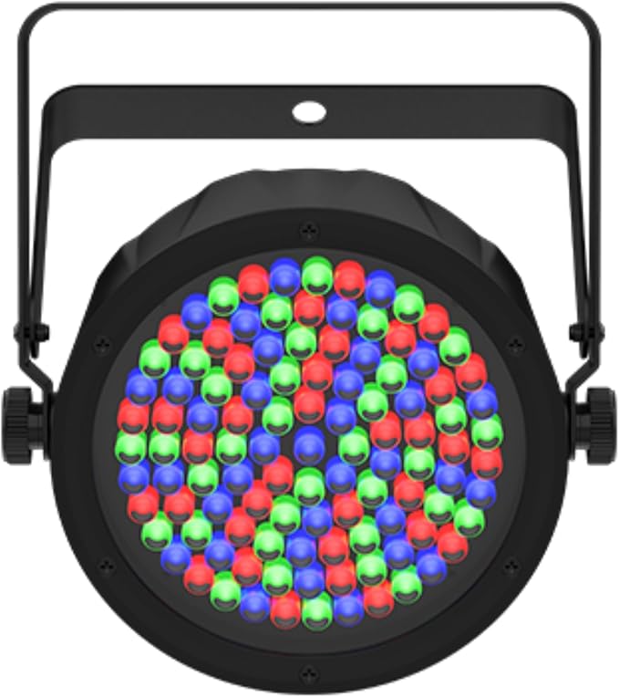 CHAUVET DJ – Slim Par 56 Ils Compact Led Wash Light | 108 RGB LEDs for Color Filled Output | Ils Compatible Coordinated Shows | On Fixture Color Control Without DMX | Power Linking Capability