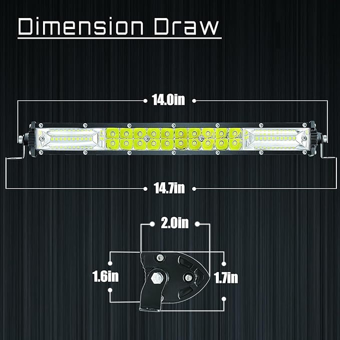 LED Light Bar Kits, (4) 12 Inch Slim Light Bars, (2) 4 Inch LED Pods, (1) Wiring Harness, (1) 24V Relay, Truck ATV UTV RV Ezgo Golf Cart Truck Work Light Pods, Waterproof