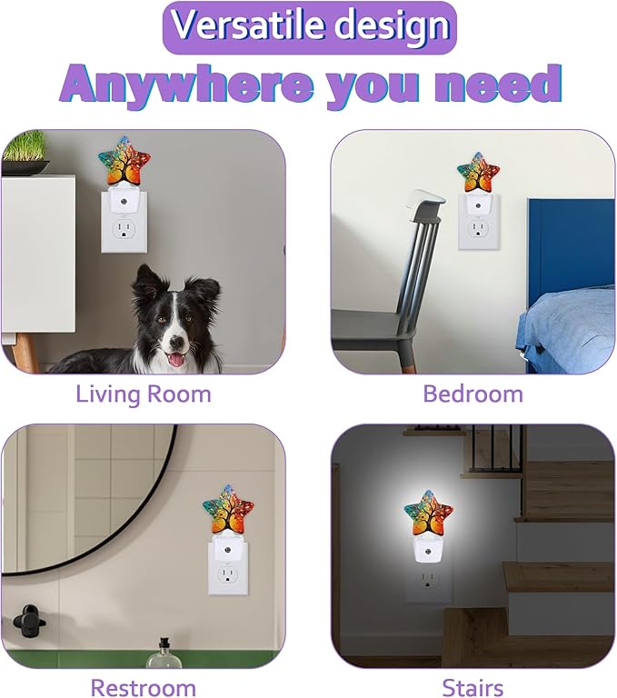 Tree of Life Night Light for Kids,Colorful Tree Night Lights Plug Into Wall, Lightweight Dusk to Dawn Light Sensor Warm Nightlights for Girls Boys Bedroom Nursery Basement