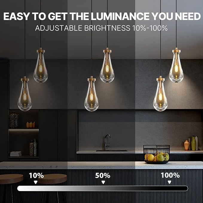 Raindrop Pendant Lights Kitchen Island: Copper Brown Teardrop Hanging Light - 2 Head Crystal Pendants Light over Dining Table - Durable Raindrop Lighting Fixture for Bedroom Hallway Bulbs Included