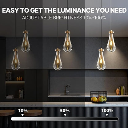 Raindrop Pendant Lights Kitchen Island: Copper Brown Teardrop Hanging Light - 2 Head Crystal Pendants Light over Dining Table - Durable Raindrop Lighting Fixture for Bedroom Hallway Bulbs Included