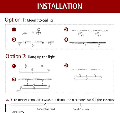 (Pack of 8) LED Grow Lights, 4FT T8 Grow Lights, 336W(8×42W) Full Spectrum LED Grow Light Strips with Reflectors, High PPFD Value LED Grow Lights for Seed Starting