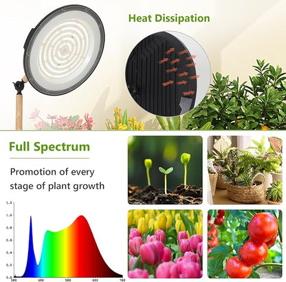 HMVPL 100W Grow Lights for Indoor Plants Full Spectrum, Plant Lights for Indoor Growing with 216 Light Beads, Timer, Remote Control, Dimmable Standing Growth Lamp for Large Many Plants(5 Level Height)