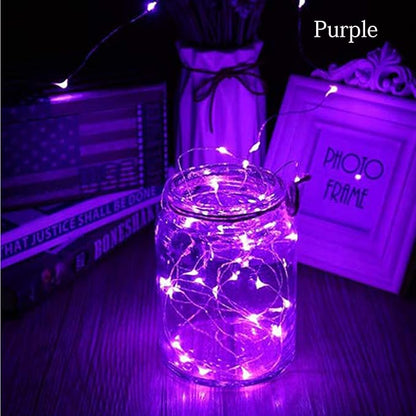 VOOKRY 8 Pack 30 Led Fairy Lights Battery Operated String Lights - 10 ft Purple Waterproof Silver Wire Starry Firefly Moon Lights for DIY Wedding Party Table Centerpieces Bedroom Halloween Christmas