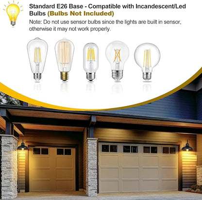 TOBUSA 2-Pack Dusk to Dawn Outdoor Wall Lights, Farmhouse Gooseneck Barn Lights Waterproof, 11.5'' Matte Black Outside Wall Sconces for House, Porch, Garage