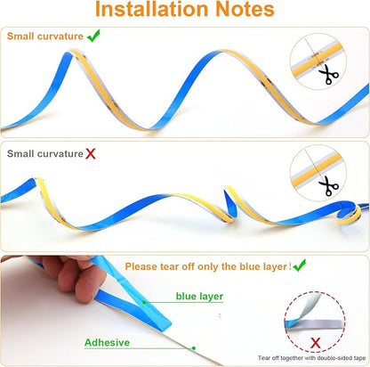 Battery Powered COB Led Strip Lights, 4.92Ft Battery Operated Green LED Strip Light, High Brightness Flexible LED Tape Lights for Room, Cabinet, Bedroom, Kitchen, Party, Home DIY Indoor Deco
