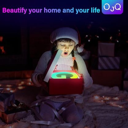 OJQ Light Up Letters LED Letter - Marquee Letters Music Sync Color Change Colorful - Christmas Birthday Gifts for Girl Teen Girl Room Decor Fiesta Party Decorations Dorm Room Essentials for Guys