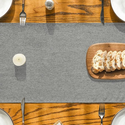 Artoid Mode Light Grey Table Runner, Seasonal Washable Kitchen Dining Table Decoration for Home Party Decor 13x48 Inch