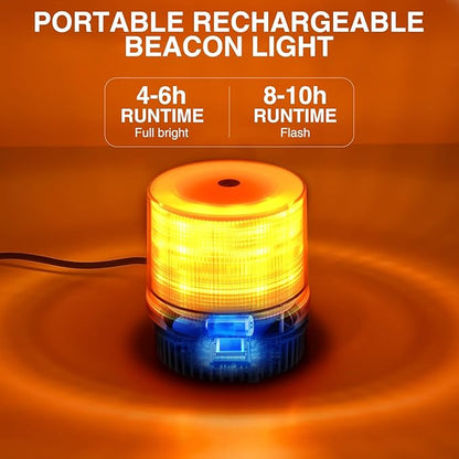 Nilight 18LED Strobe Lights Amber Wireless Rotating Emergency Safety Flashing Beacon Light with Magnetic Base Mount and Two Types of Plugs for Vehicle UTV Truck Forklift Tractor Snow Plow