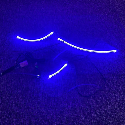 HIGH FLYING 2019-2025 for Toyota RAV4 Center Console Dashboard LED Light Strip with On+Off Switch 3pcs Car Interior Accessories (Blue)